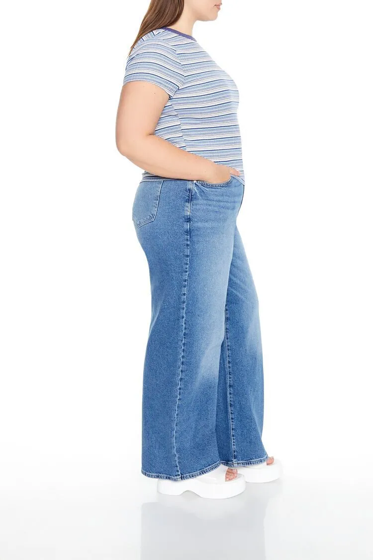 Plus Size High-Rise Wide-Leg Jeans