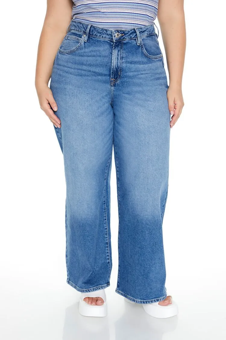 Plus Size High-Rise Wide-Leg Jeans