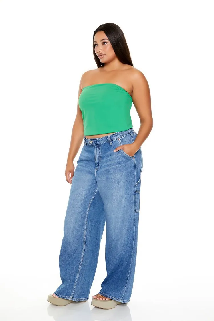 Plus Size High-Rise Wide-Leg Jeans