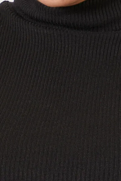Plus Size Ribbed Mock Neck Top