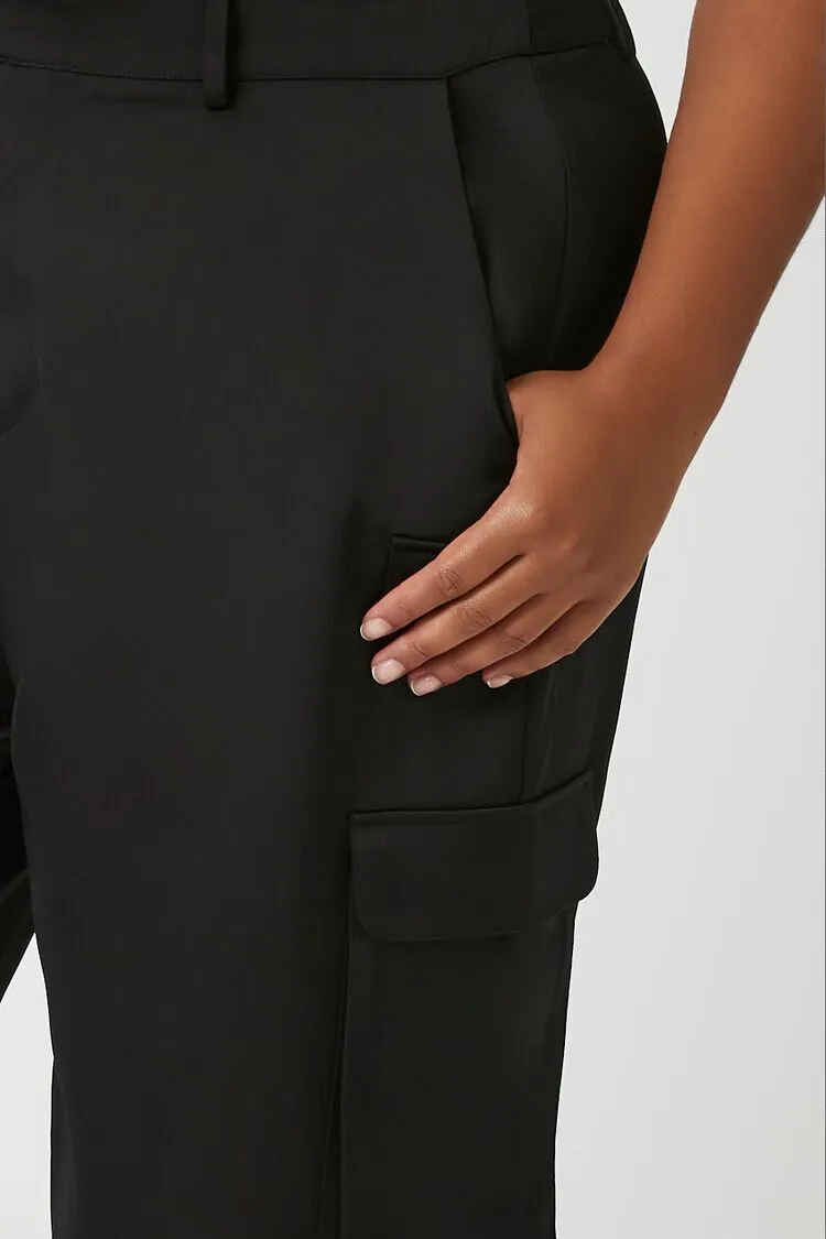 Plus Size Satin Wide-Leg Pants