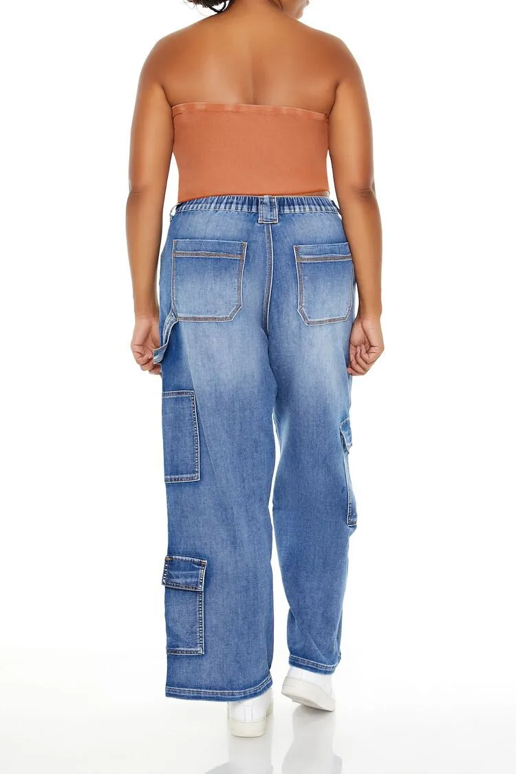 Plus Size Wide-Leg Cargo Jeans
