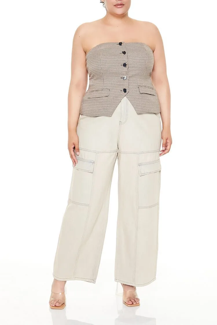 Plus Size Wide-Leg Cargo Jeans