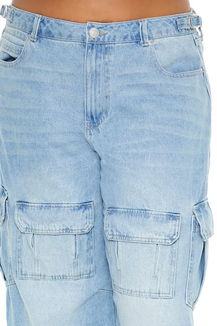 Plus Size Wide-Leg Cargo Jeans