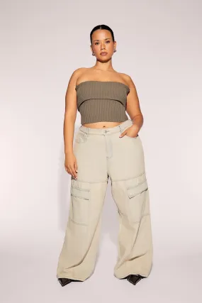 Plus Size Wide-Leg Cargo Jeans