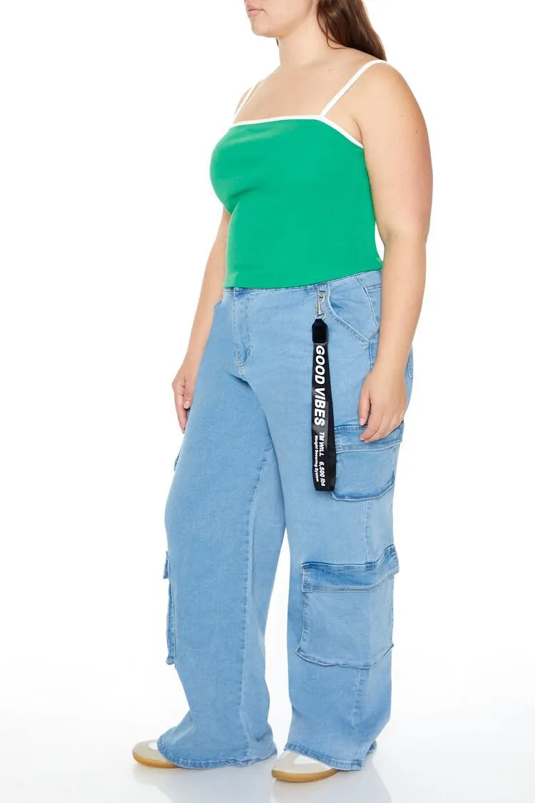 Plus Size Wide-Leg Cargo Jeans
