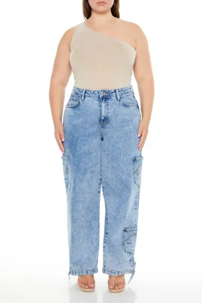 Plus Size Wide-Leg Cargo Jeans