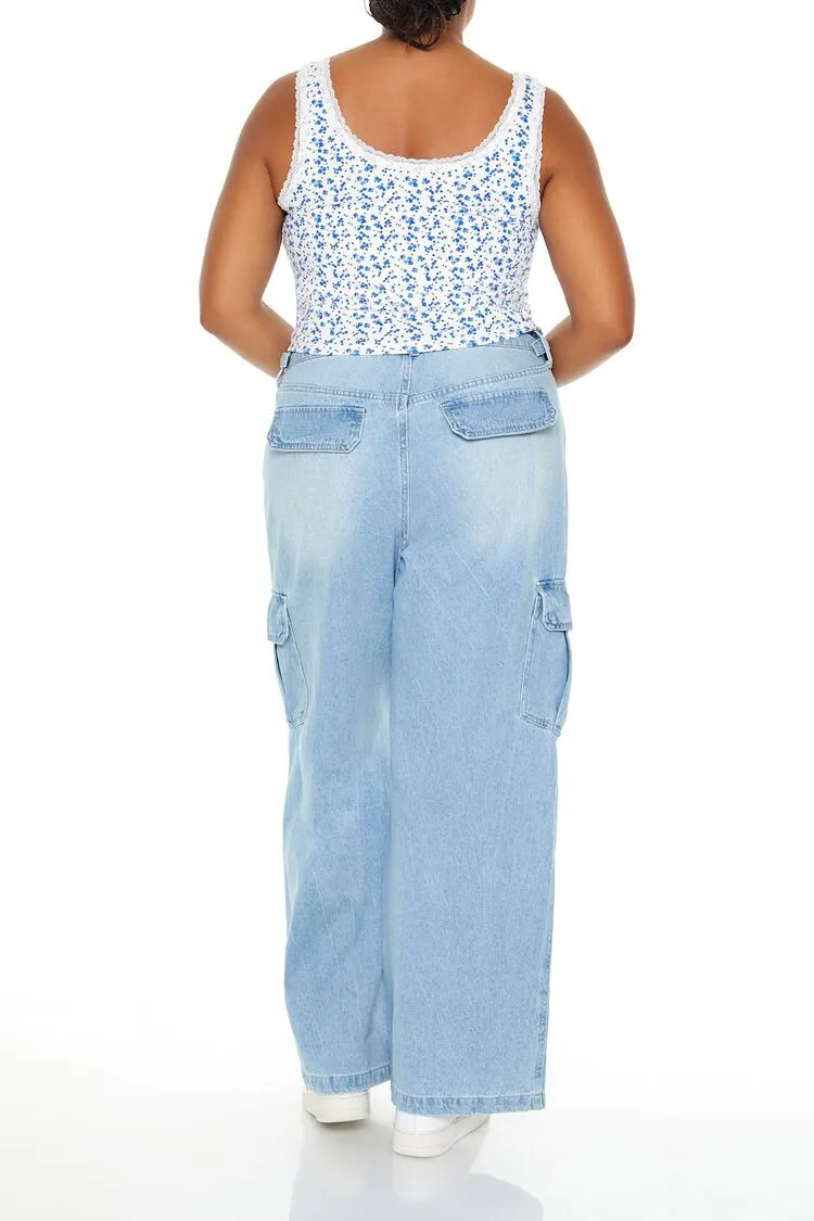 Plus Size Wide-Leg Cargo Jeans