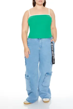 Plus Size Wide-Leg Cargo Jeans
