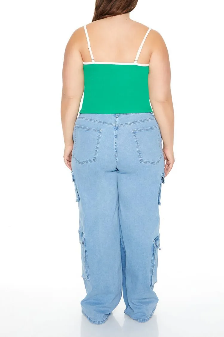 Plus Size Wide-Leg Cargo Jeans
