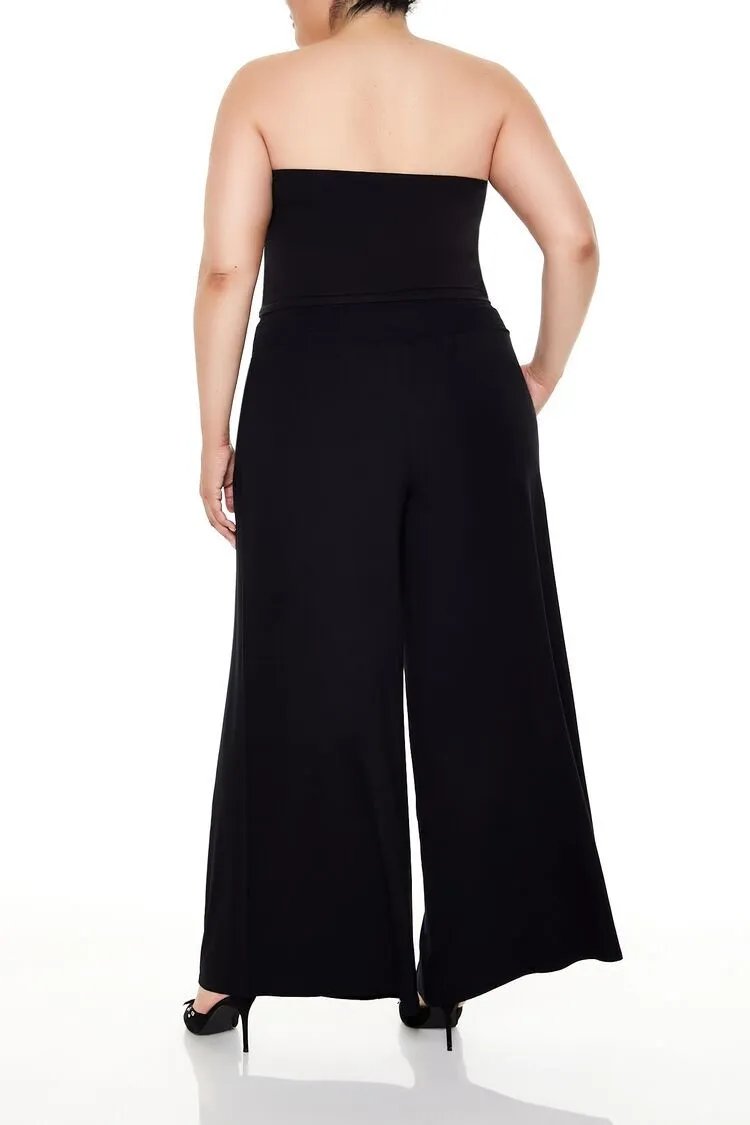 Plus Size Wide-Leg Drawstring Pants
