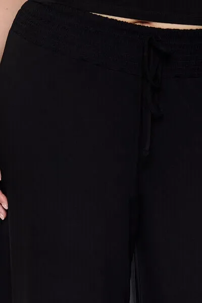 Plus Size Wide-Leg Drawstring Pants