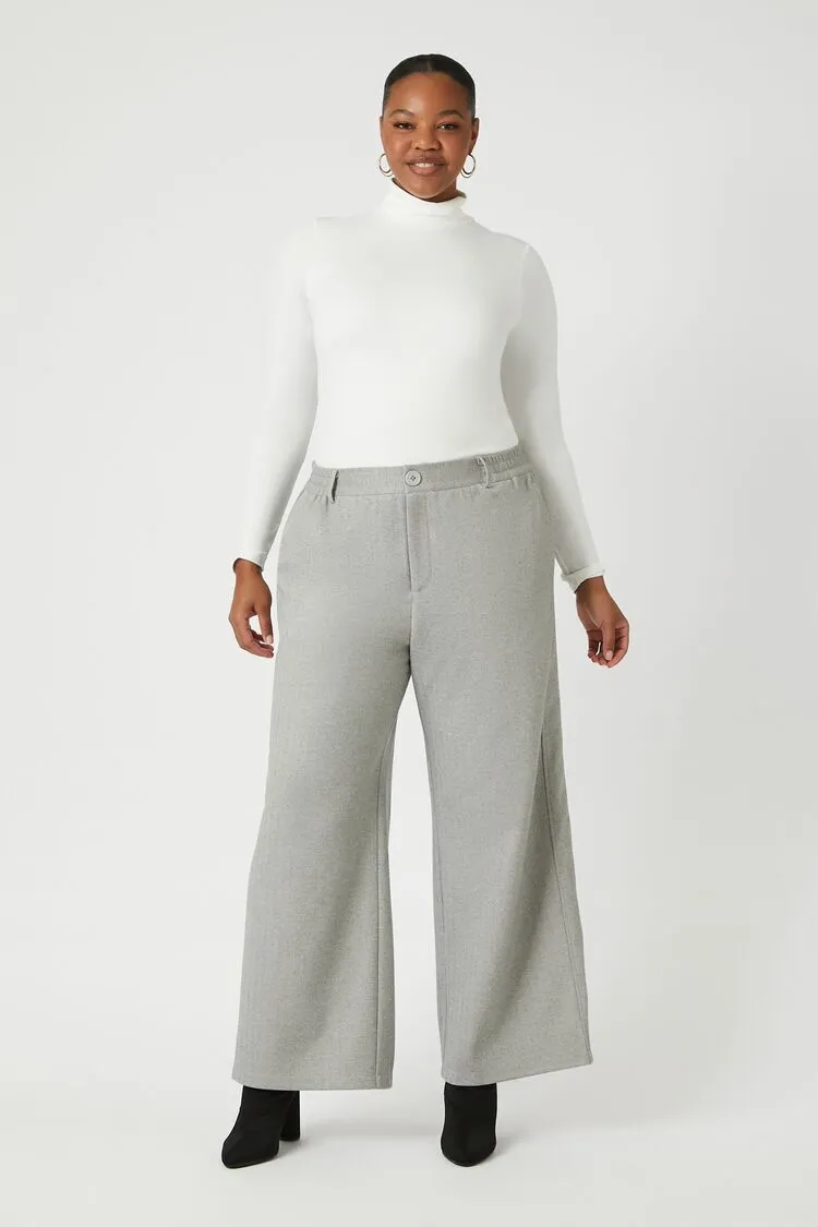 Plus Size Wide-Leg Trouser Pants