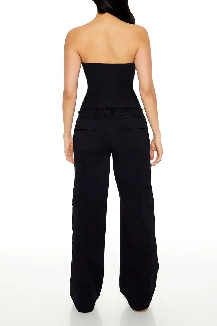 Poplin Straight-Leg Cargo Pants