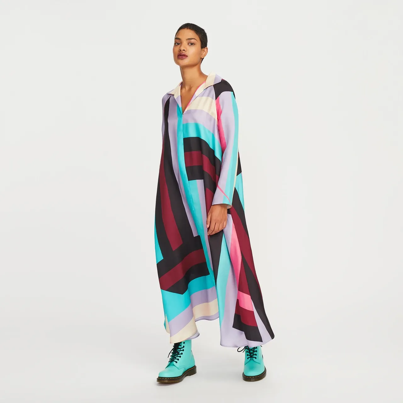 Printed French Crepe Kaftan, Beach Wear Caftan For Women's