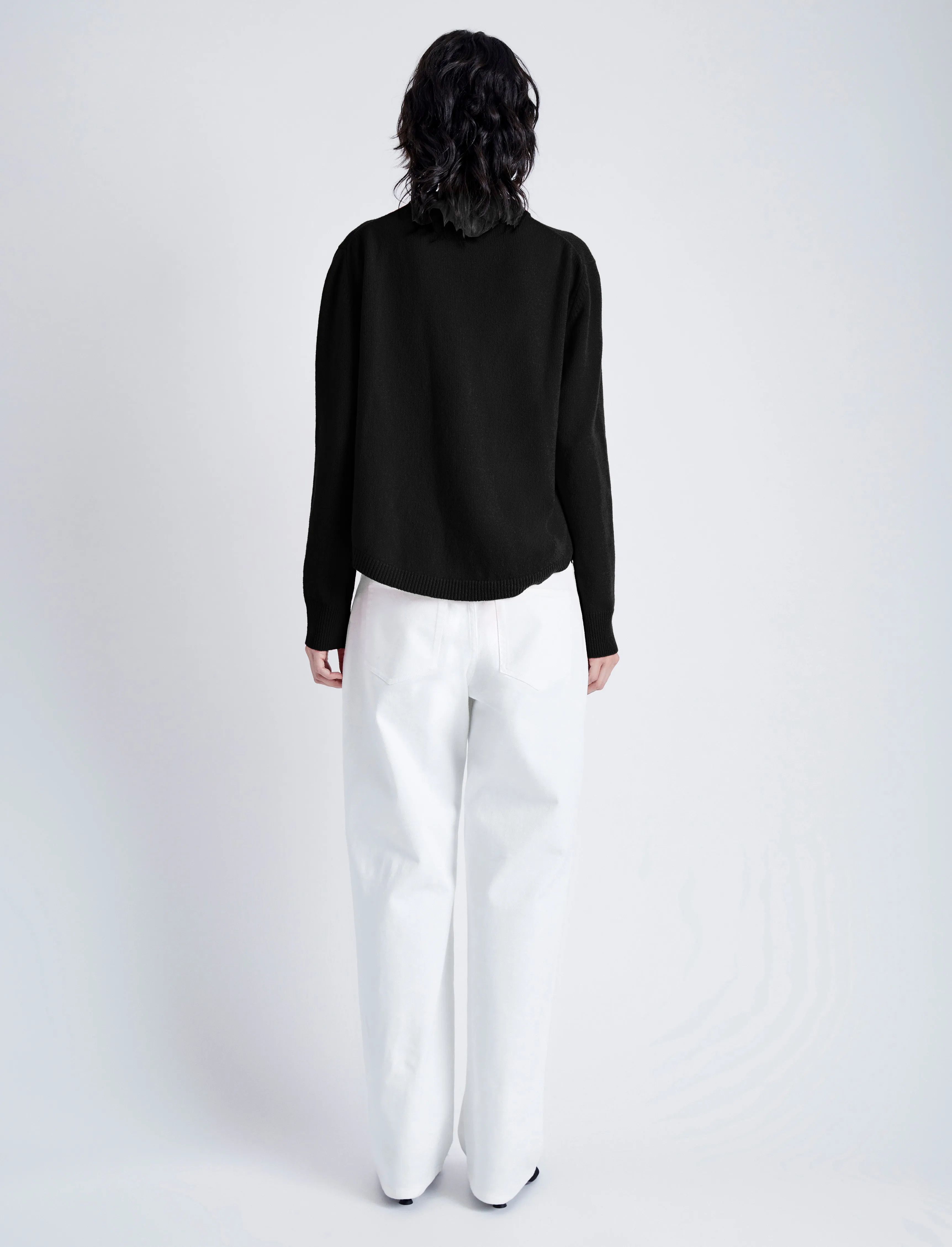 Proenza Schouler Harrison Monogram Sweater in Wool Jacquard - Black