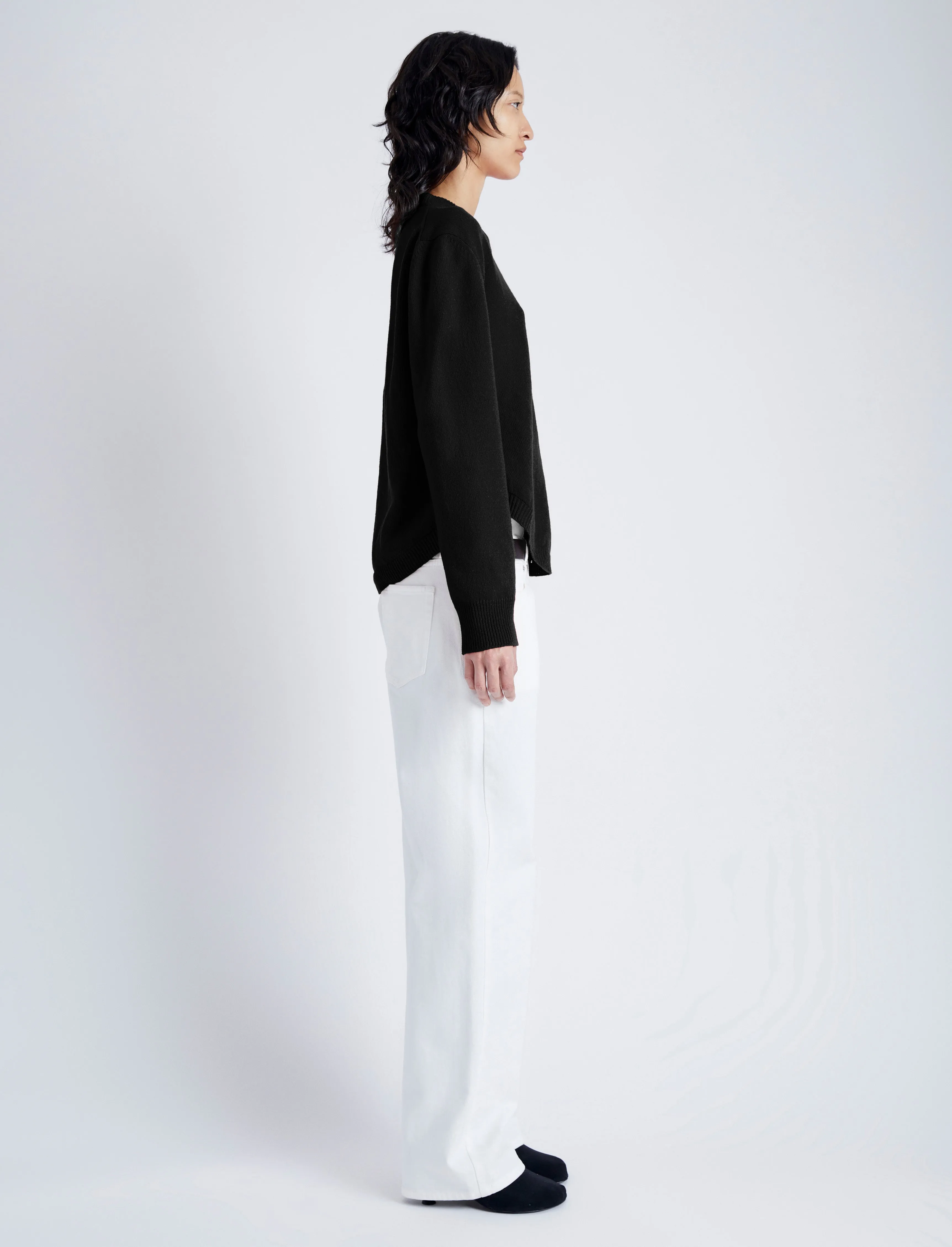 Proenza Schouler Harrison Monogram Sweater in Wool Jacquard - Black