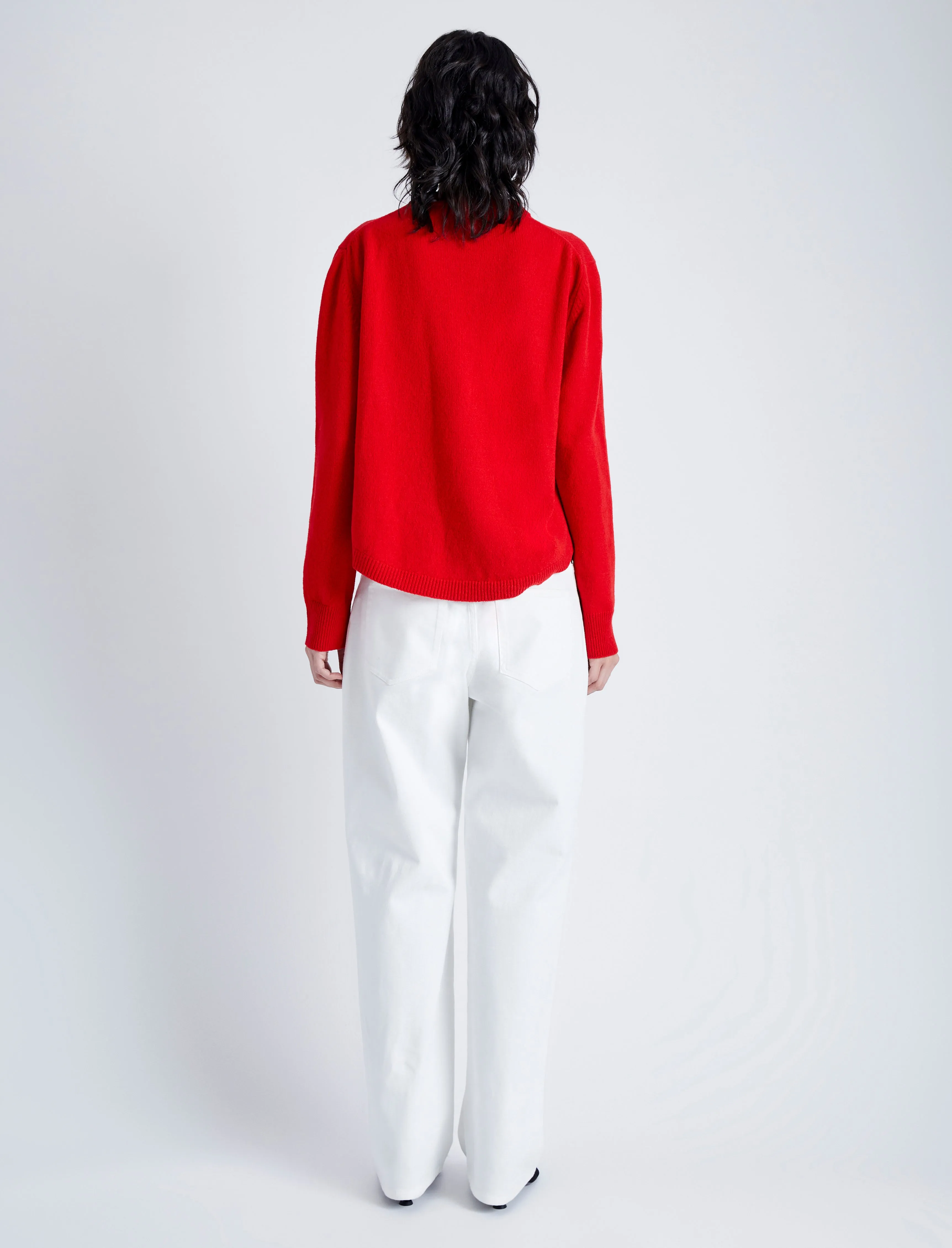 Proenza Schouler Harrison Monogram Sweater in Wool Jacquard - Red
