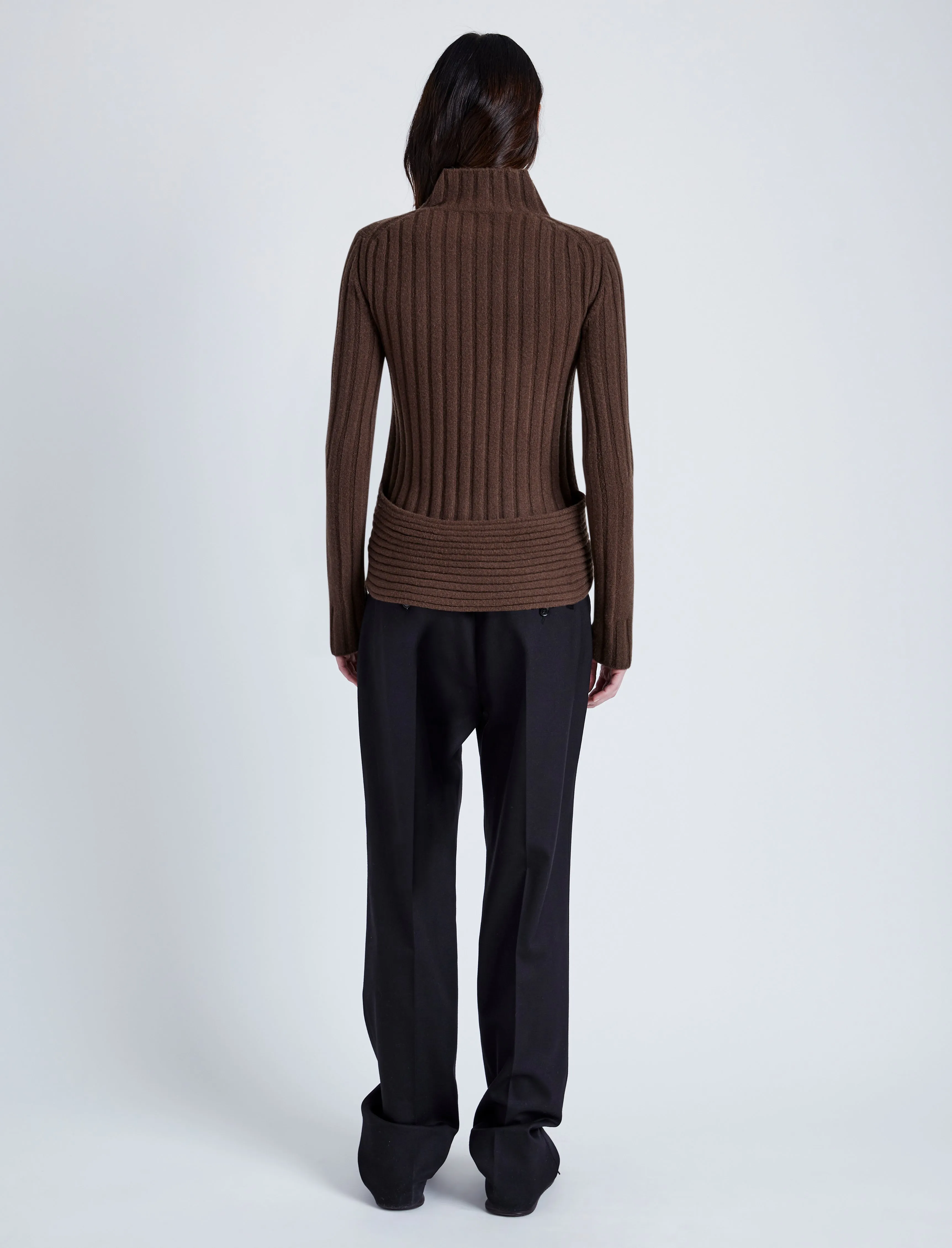 Proenza Schouler Haven Sweater in Midweight Cashmere Rib - Bark