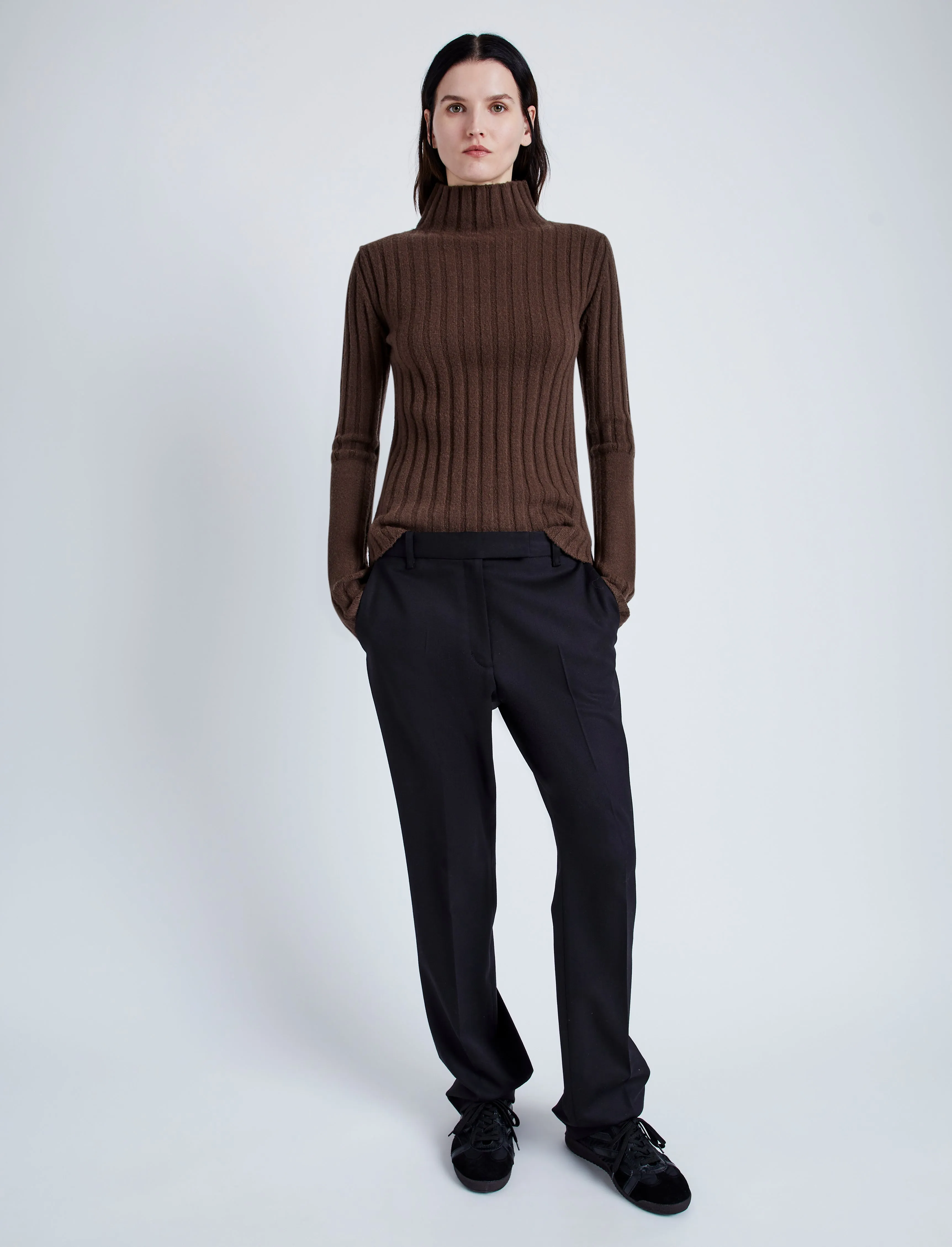 Proenza Schouler Haven Sweater in Midweight Cashmere Rib - Bark