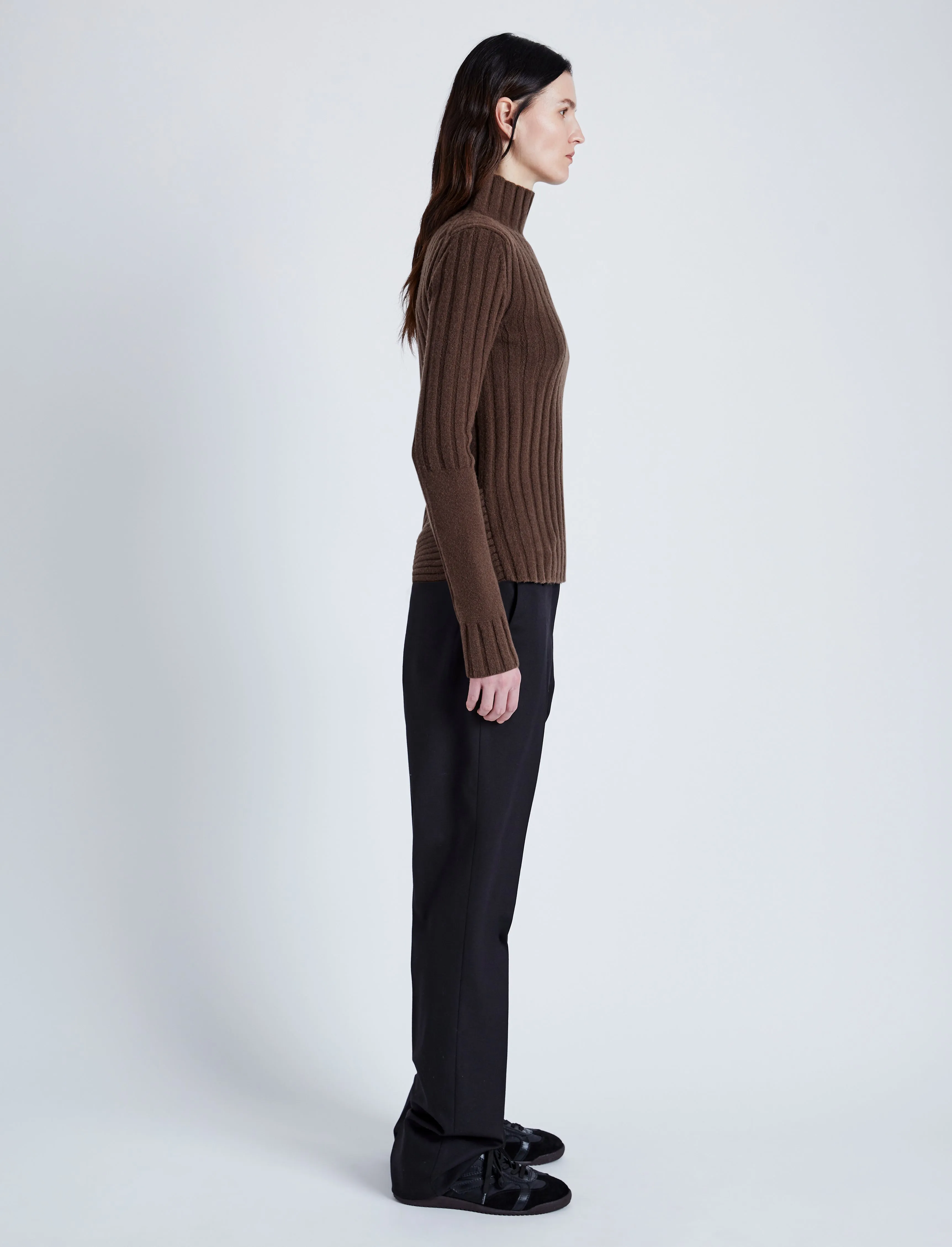 Proenza Schouler Haven Sweater in Midweight Cashmere Rib - Bark