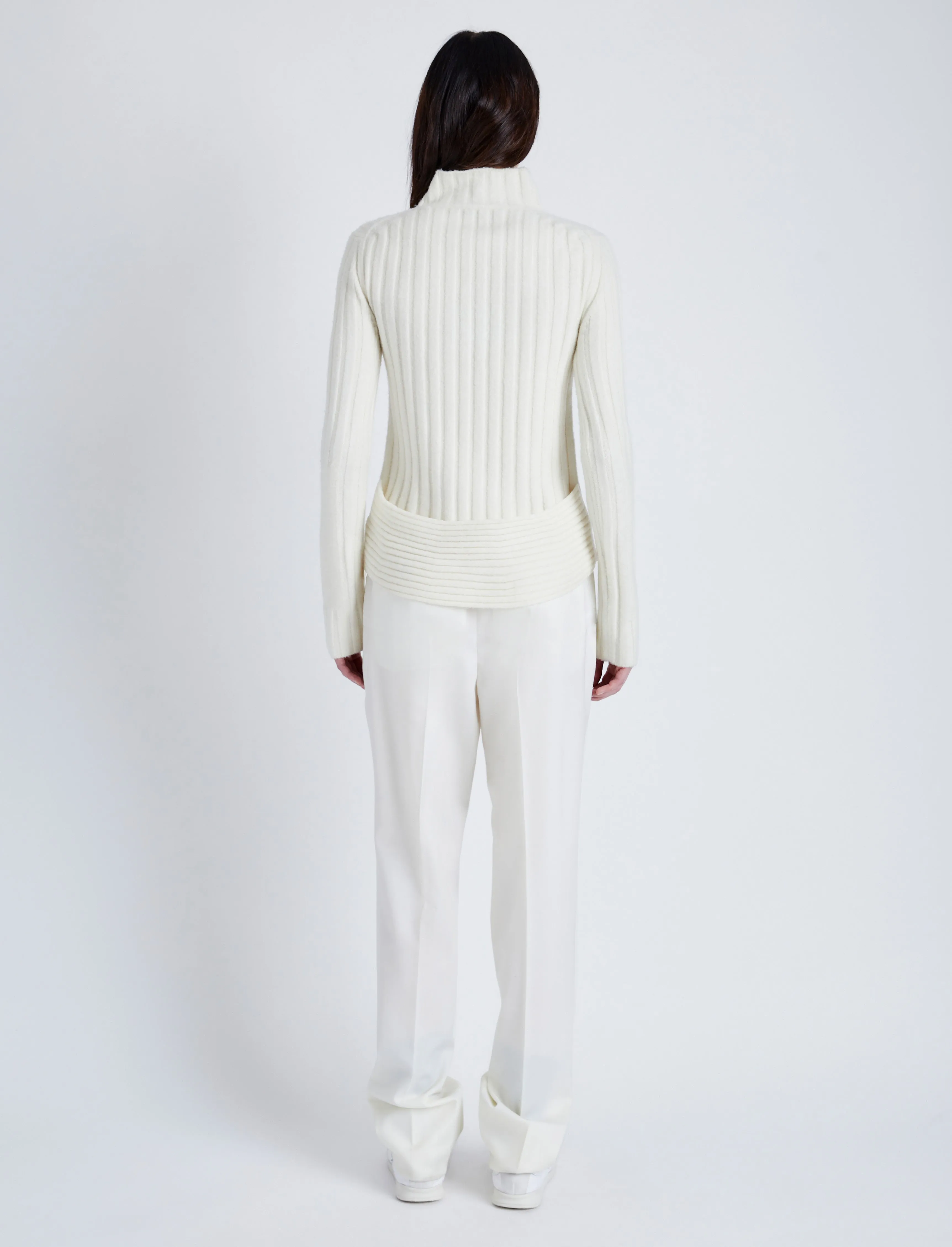 Proenza Schouler Haven Sweater in Midweight Cashmere Rib - Bone