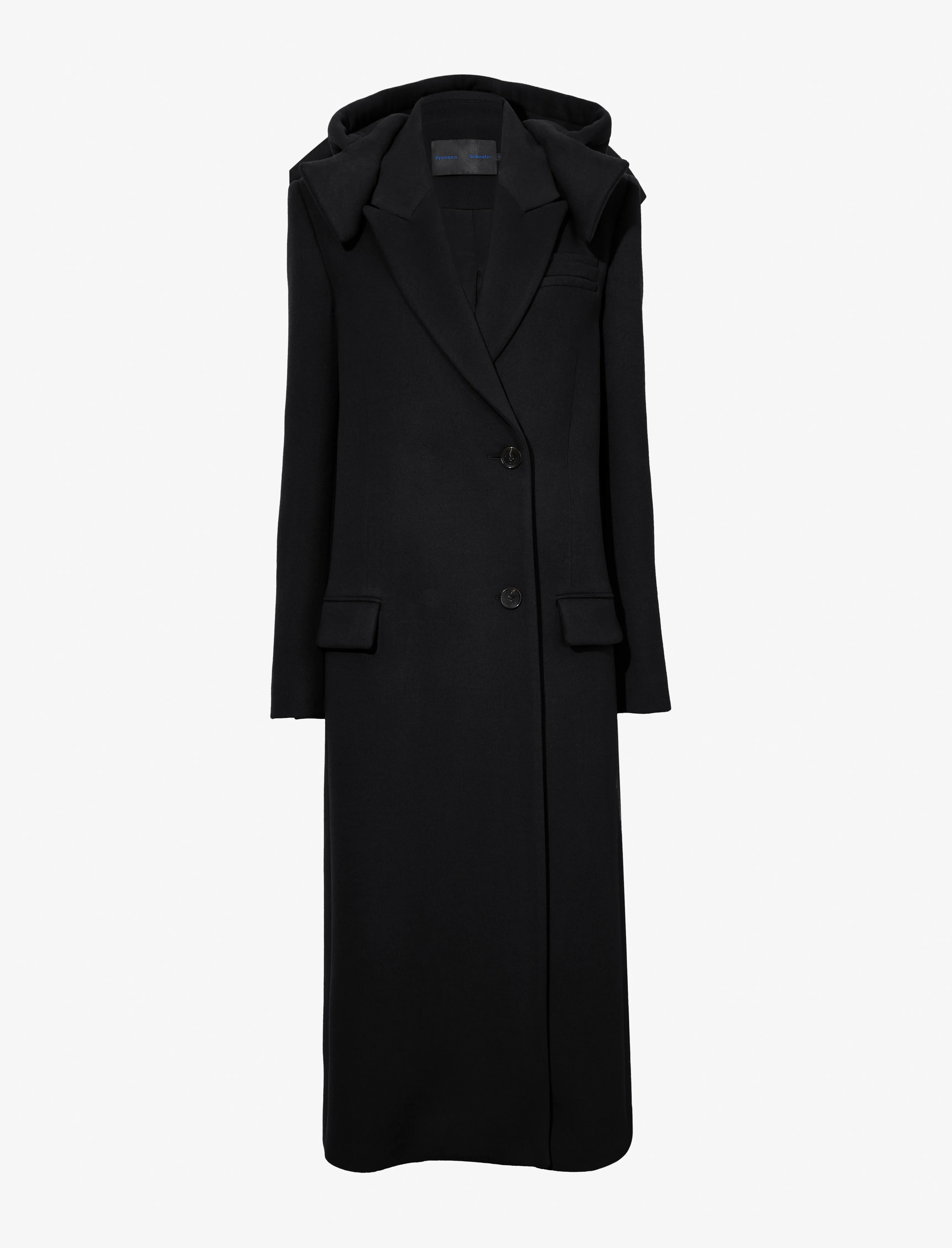 Proenza Schouler Reed Coat in Brushed Melange Wool - Charcoal Melange