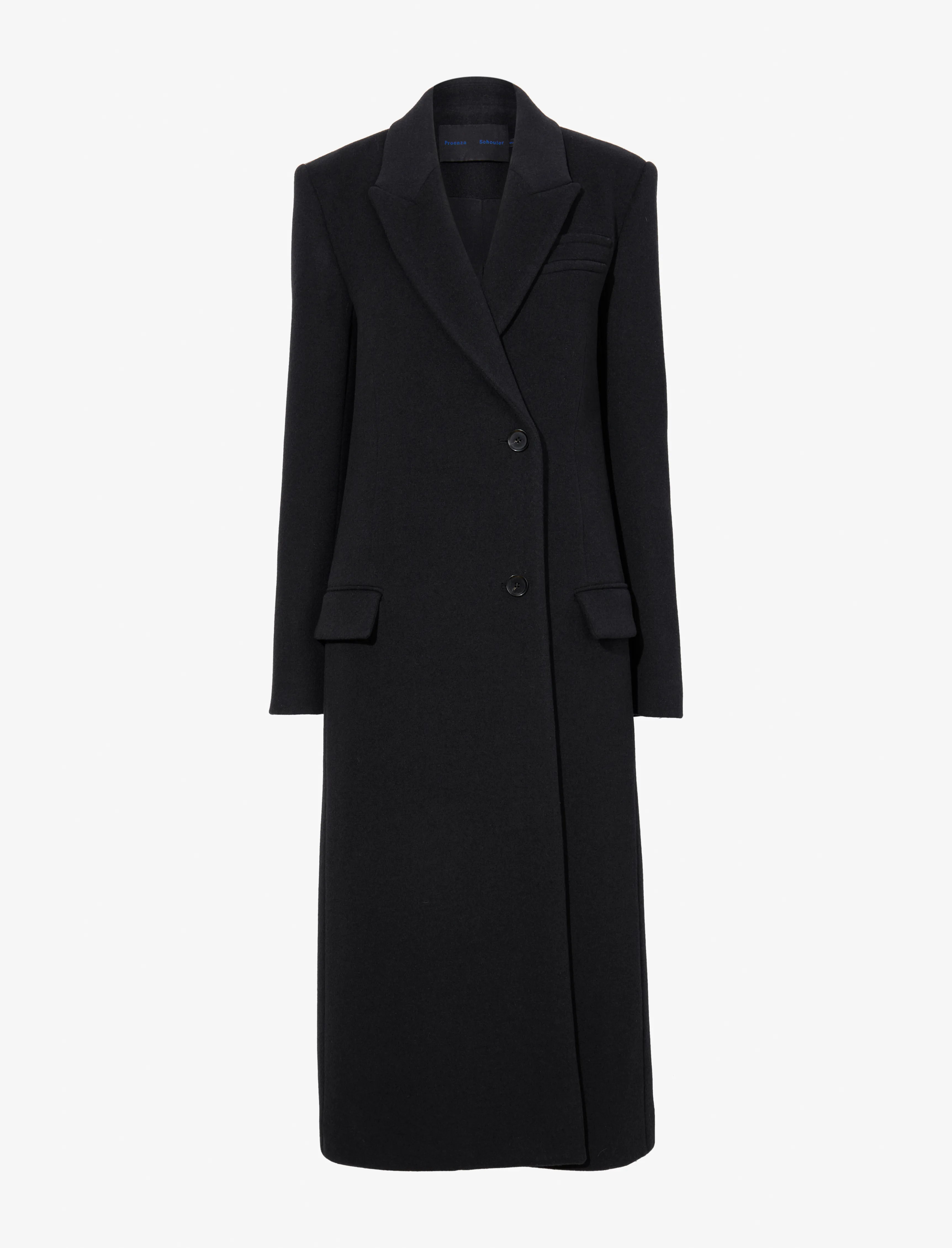 Proenza Schouler Reed Coat in Brushed Melange Wool - Charcoal Melange