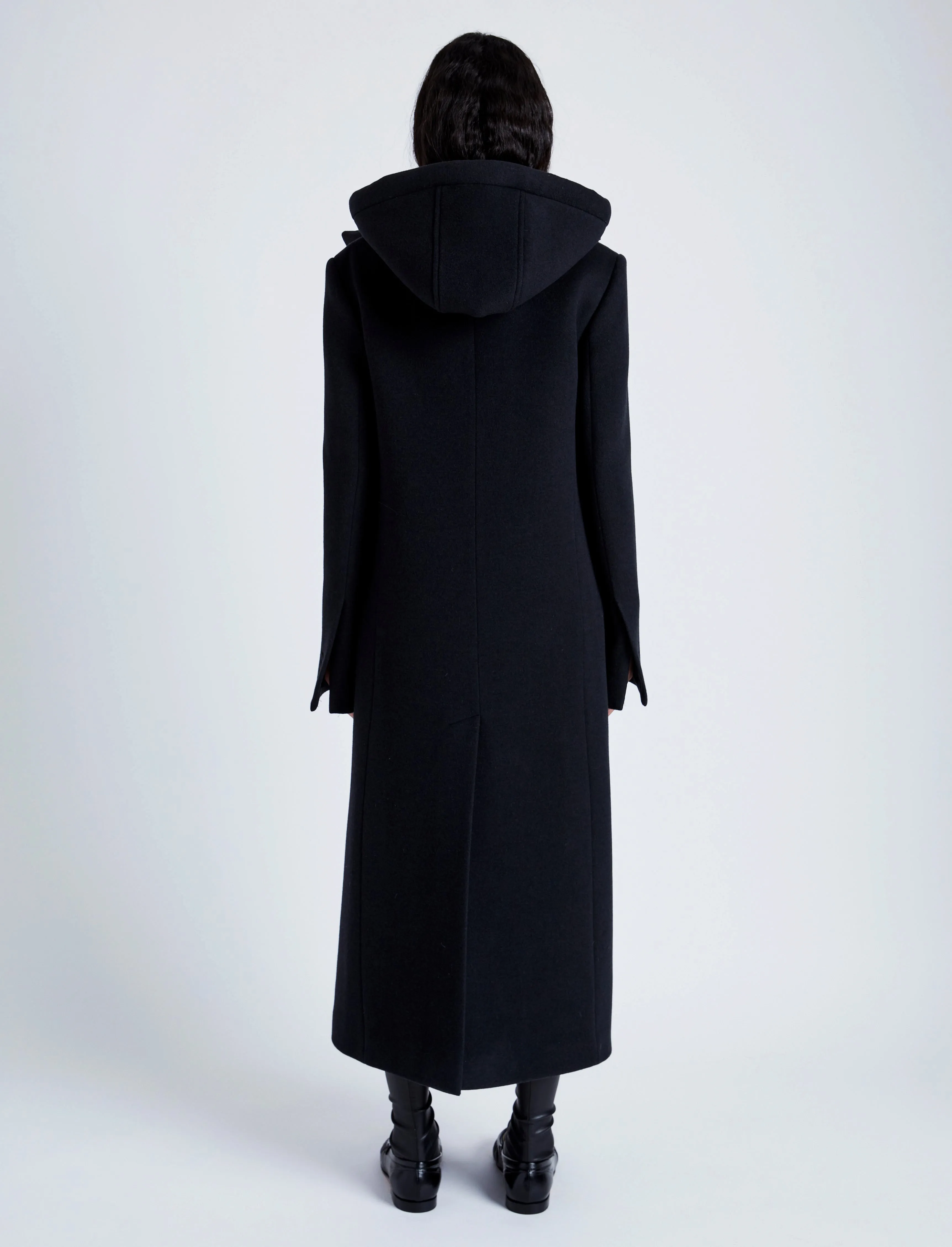 Proenza Schouler Reed Coat in Brushed Melange Wool - Charcoal Melange