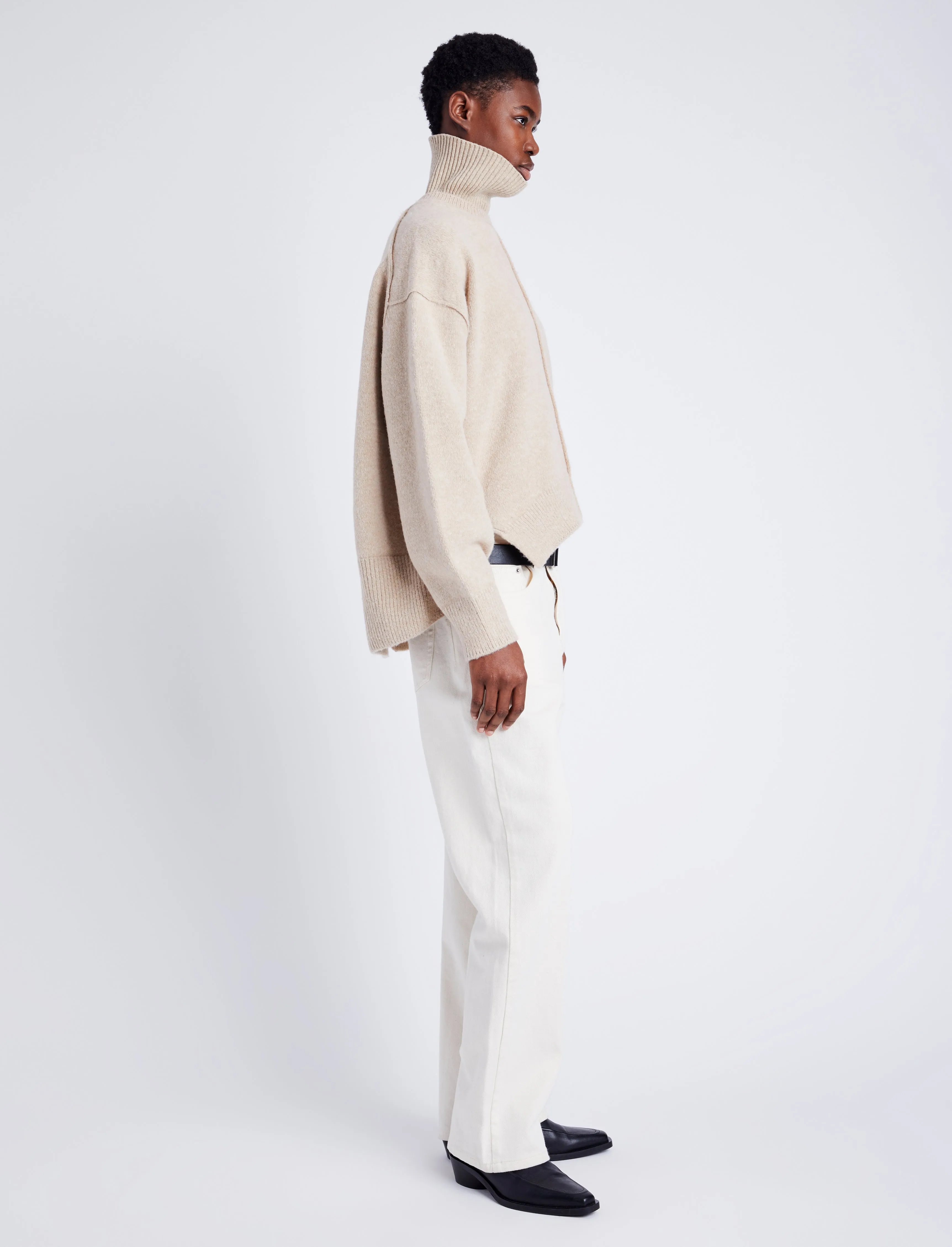 Proenza Schouler White Label Kellen Knit Sweater in Wool Blend - Birch