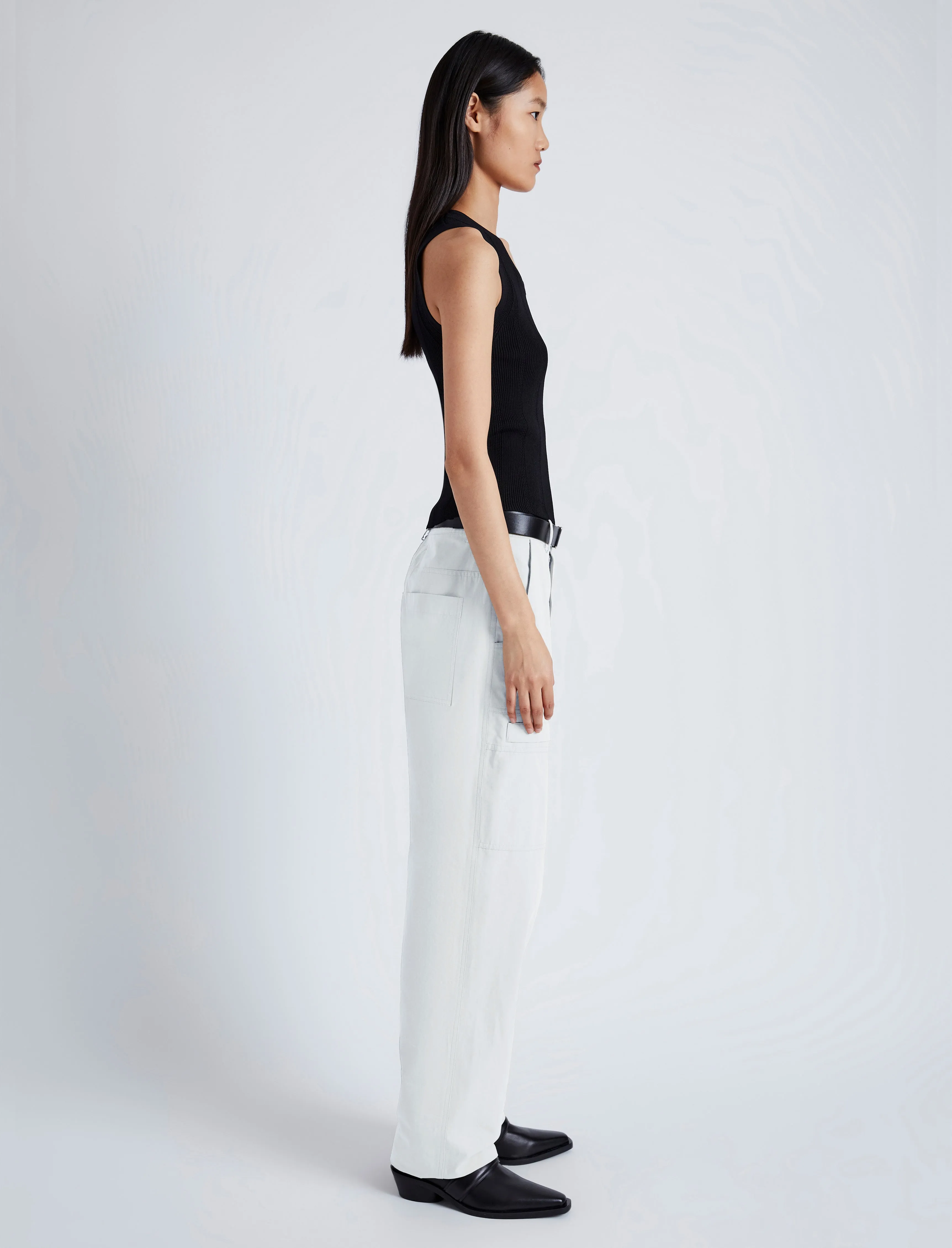 Proenza Schouler White Label Sydnor Pants in Rumpled Cotton - White