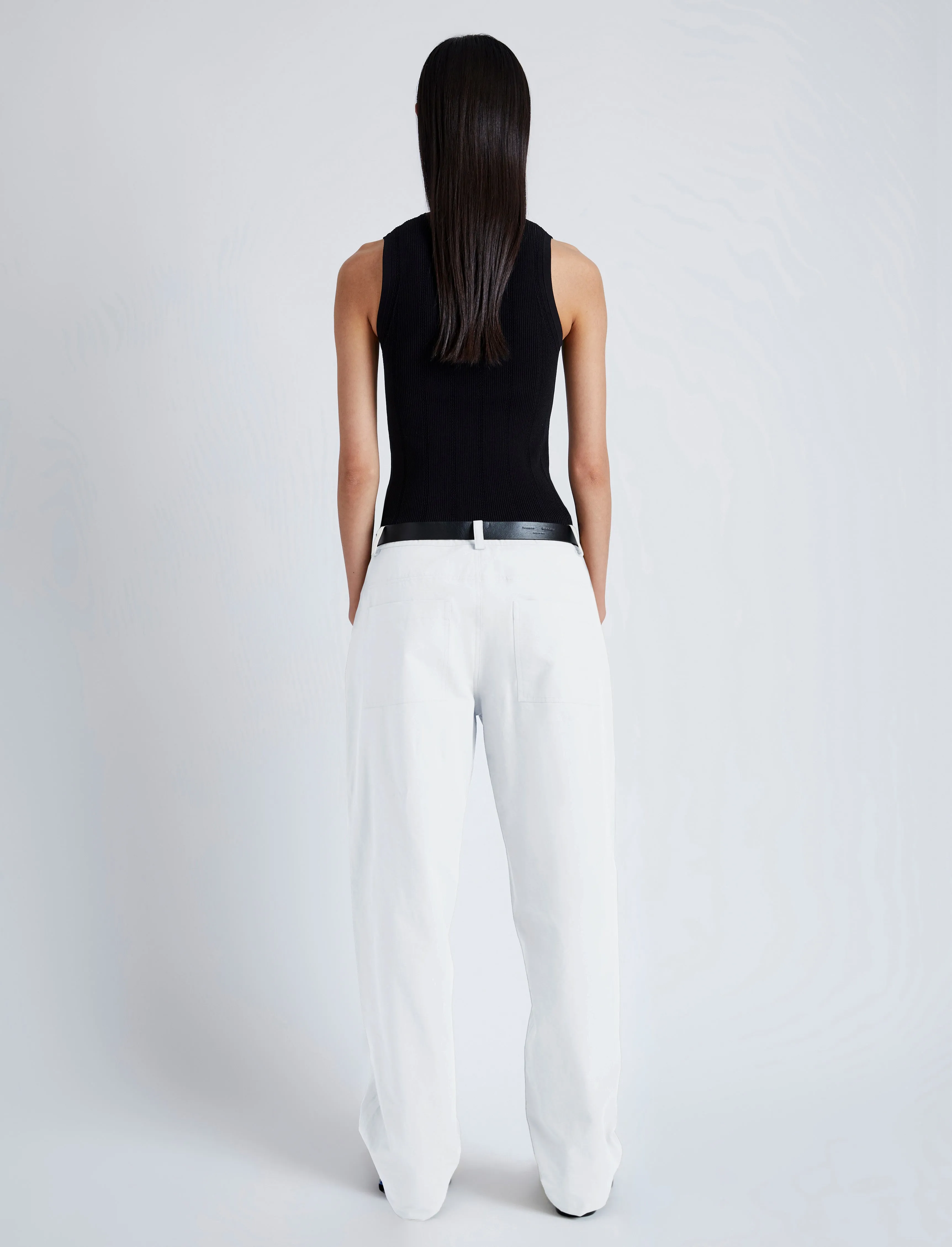 Proenza Schouler White Label Sydnor Pants in Rumpled Cotton - White