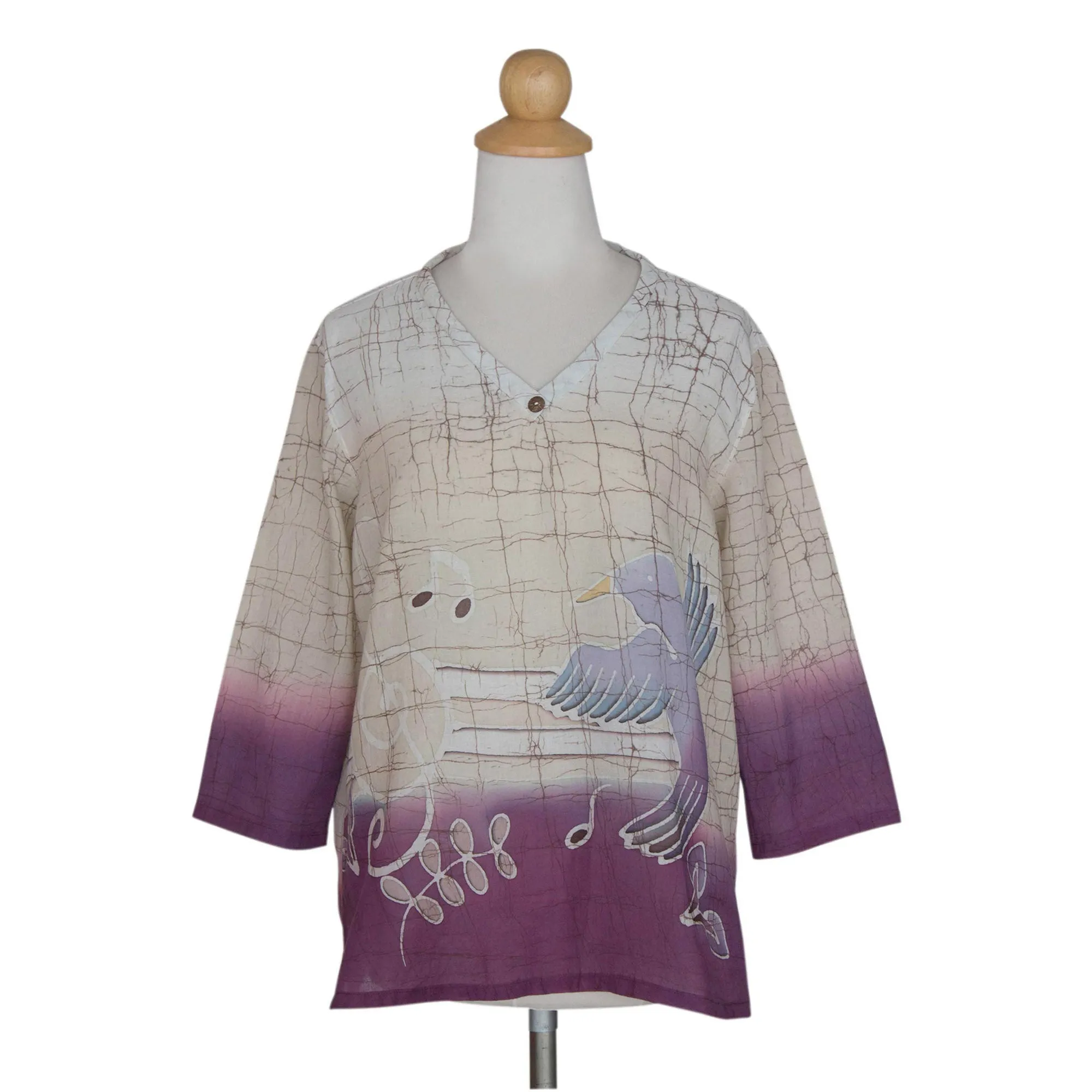 Purple Songbird Batik Tunic