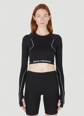 Rabanne Logo Cropped Sport Top
