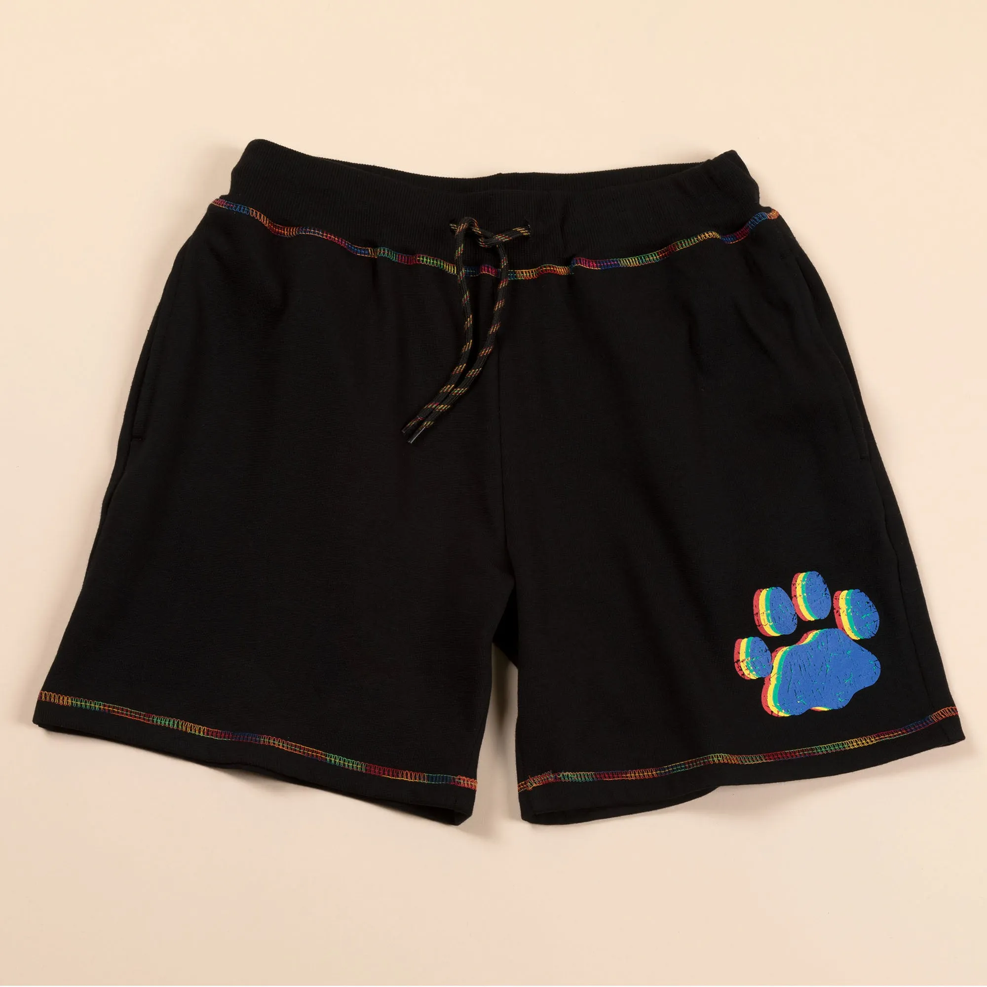 Rainbow Paw Black Board Shorts