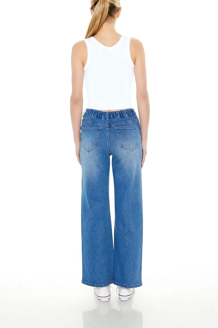 Rhinestone Wide-Leg Jeans