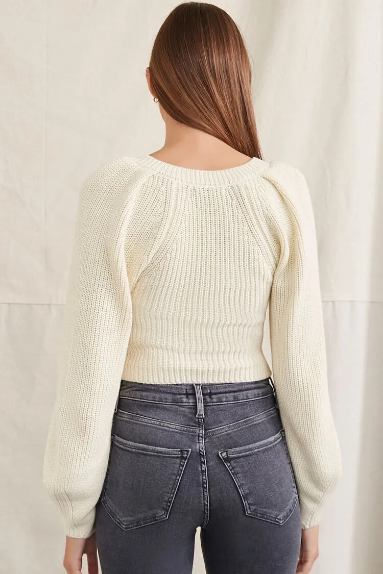 Rib-Knit Cropped Sweater