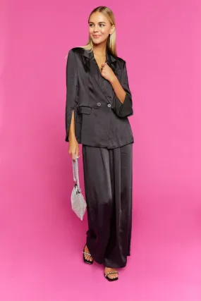 Satin Wide-Leg Pants