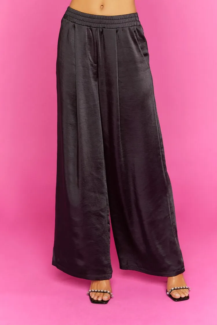 Satin Wide-Leg Pants