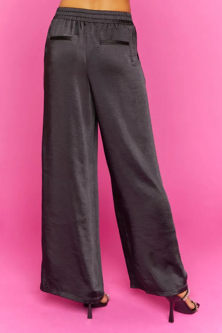 Satin Wide-Leg Pants