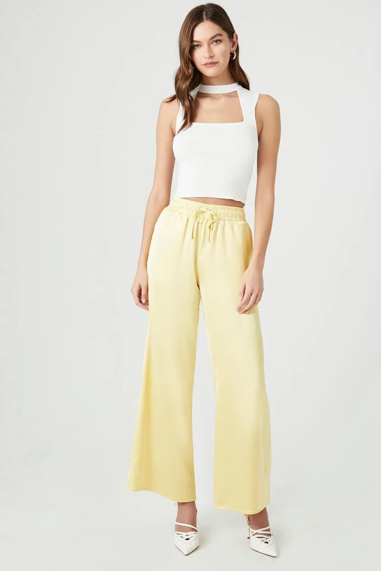 Satin Wide-Leg Pants