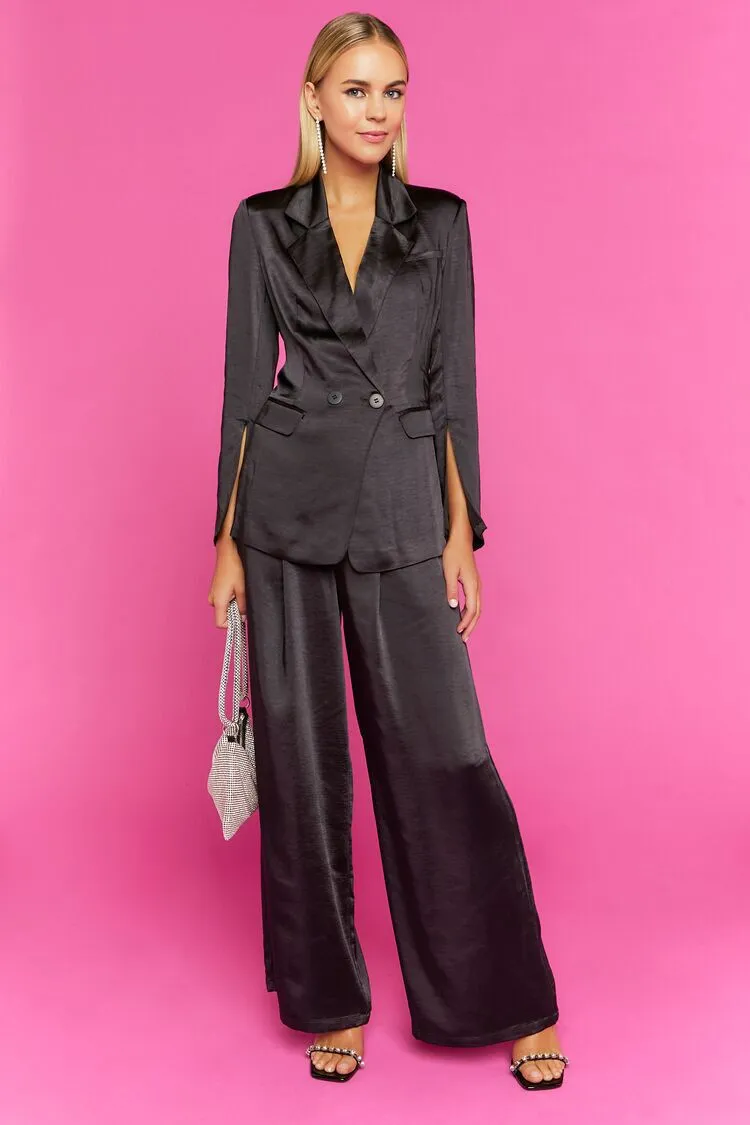 Satin Wide-Leg Pants