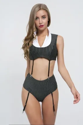 sexy black striped  underwear