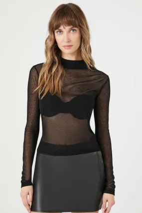 Sheer High-Neck Top
