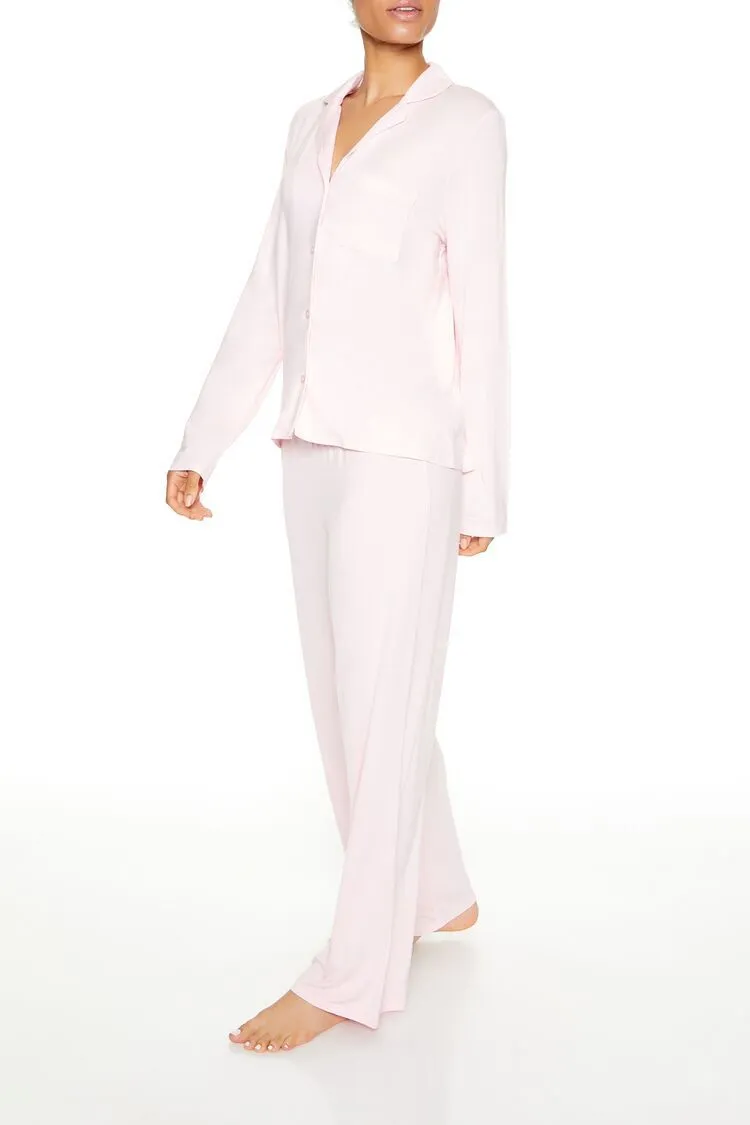Shirt &amp; Straight Pants Pajama Set
