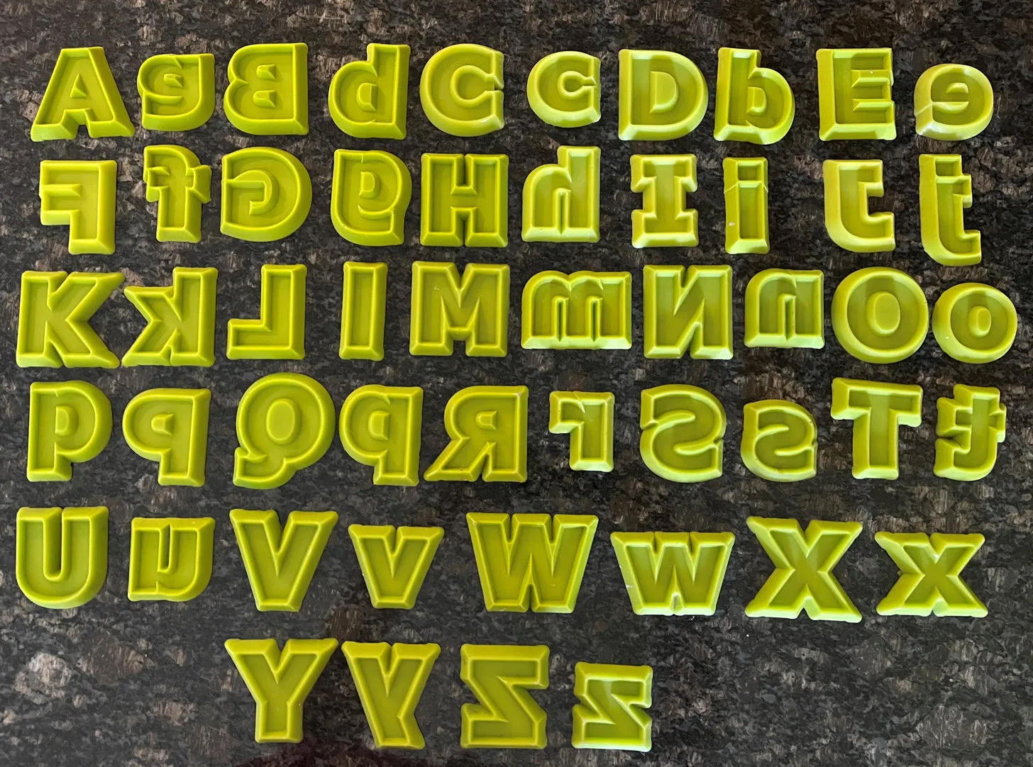 Silicone Mold Upper & Lower Case 2 Inch letters