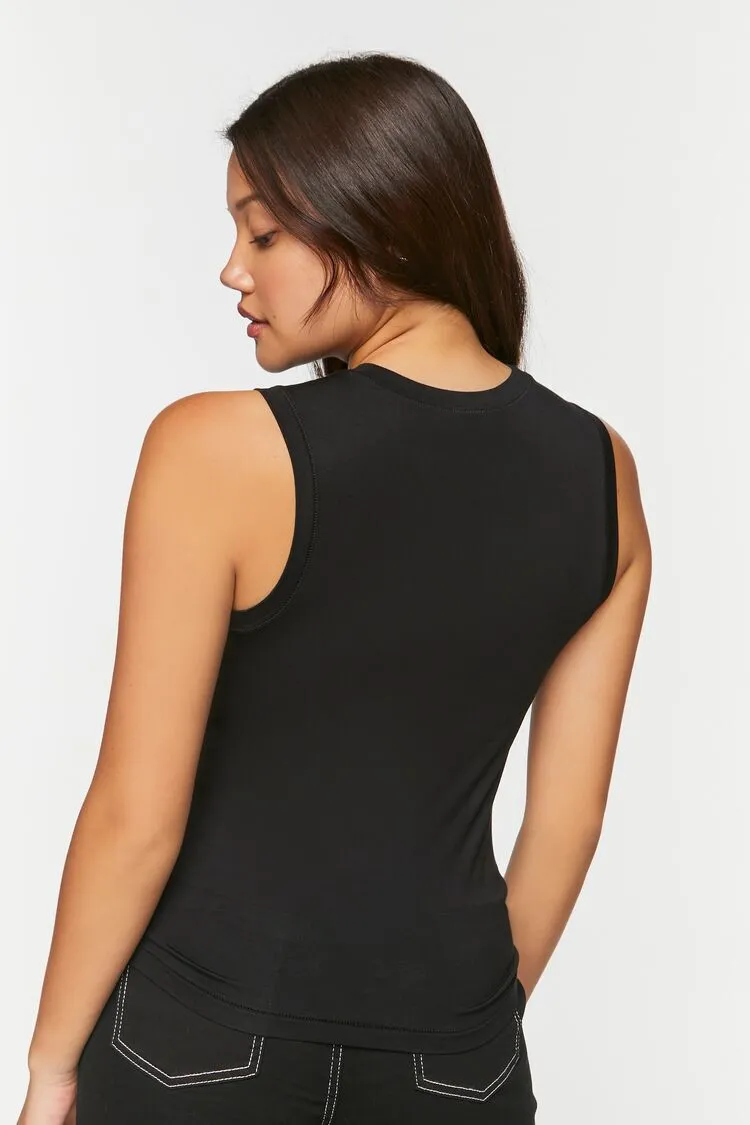 Sleeveless Crew Neck Top
