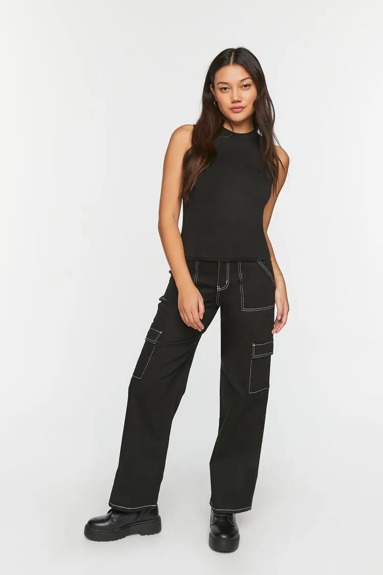 Sleeveless Crew Neck Top