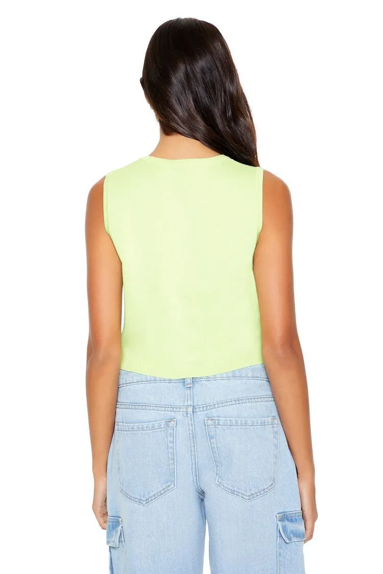 Sleeveless Sweater-Knit Top