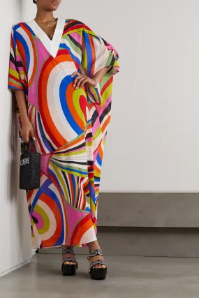 Soft Cotton Blend, Printed Caftan For Women's